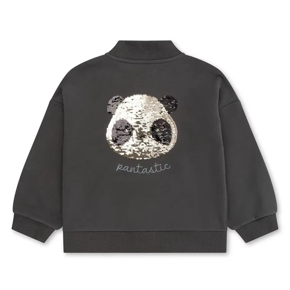 Konges Slojd gray bomber jacket flip sequins 3 year